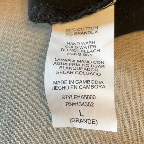 Ambiance Black Short Sleeve V-Neck Tee - Picture 7 of 7